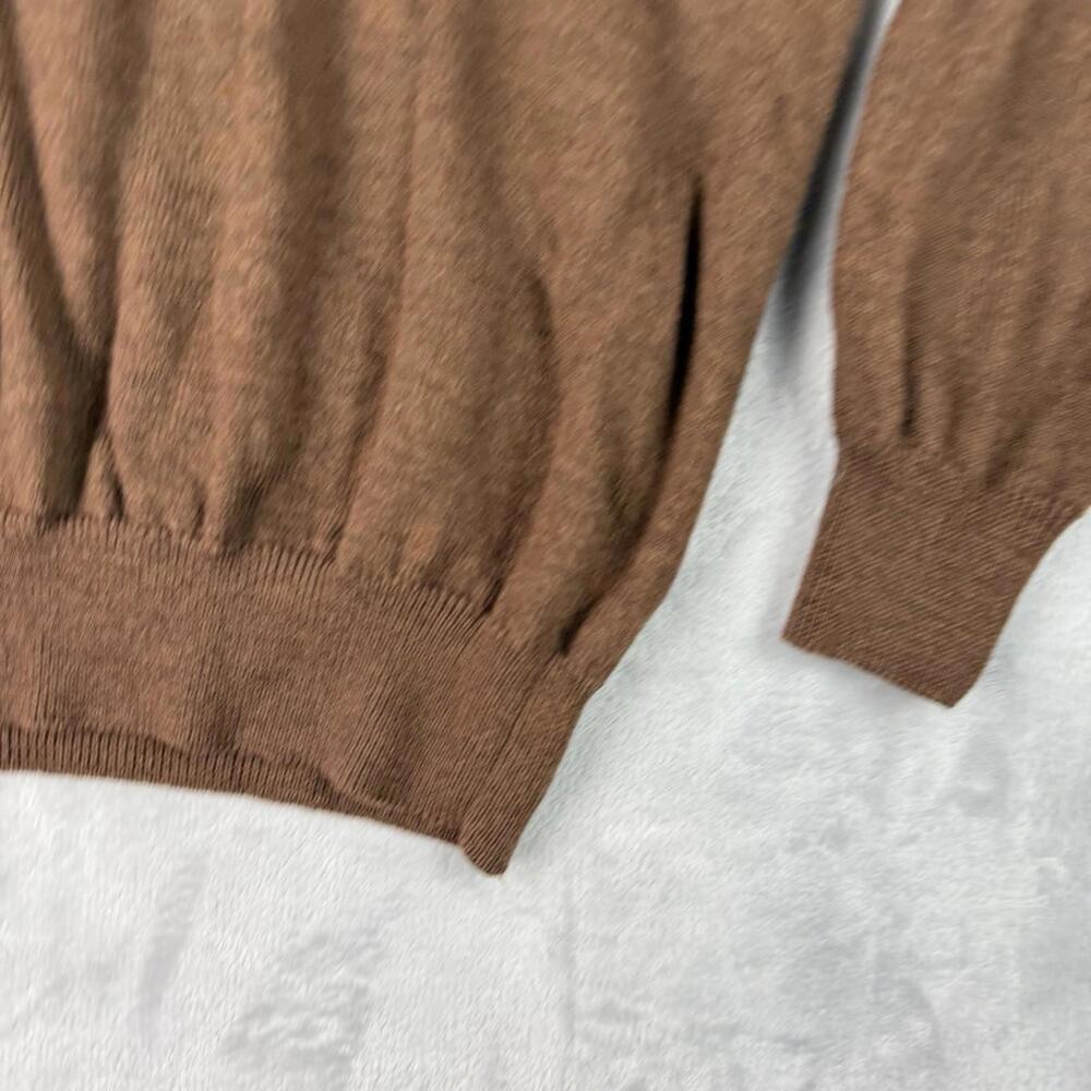 Viyella 100% Merino Wool V-Neck Sweater Brown Classic Knit Mens M Heritage VTG - Picture 9 of 9